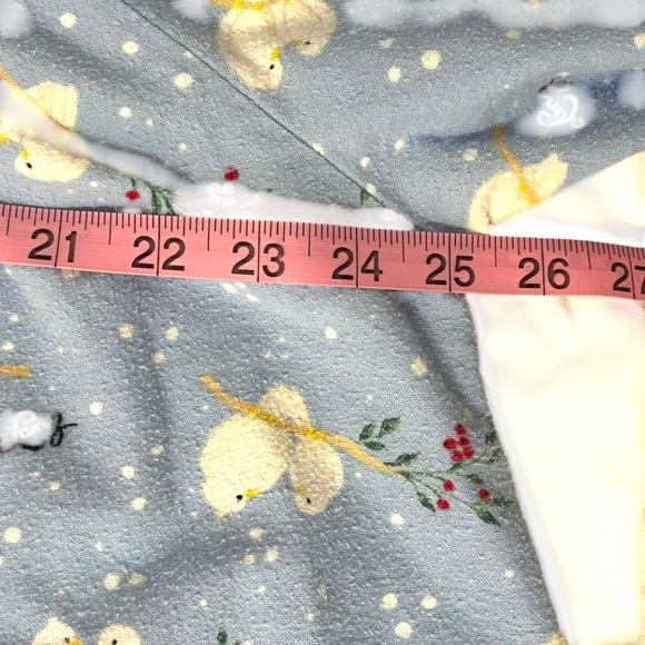 Lanz of Salzburg Blue Flannel Nightgown Lace Collar Long Sleeve L/XL Holiday - Picture 3 of 8